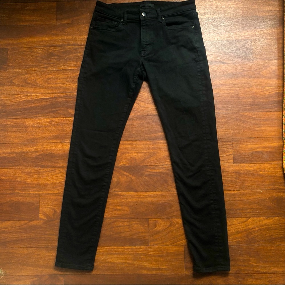 Uniqlo Ultra Stretch Skinny Fit Black Jeans 33x34 Men’s
